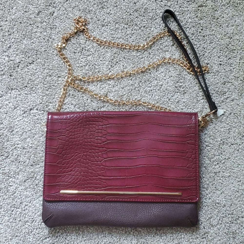 Purple Crocodile Crossbody/Wristlet/Clutch